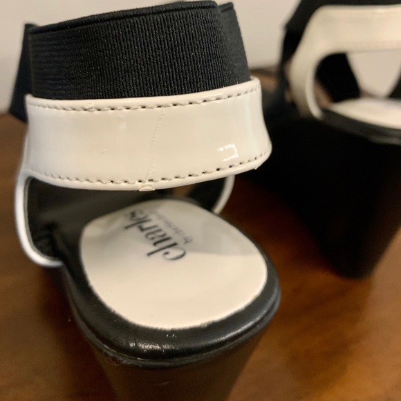 CHARLES by Charles David - Black & White Wedge Sandals - Picture 9 of 10